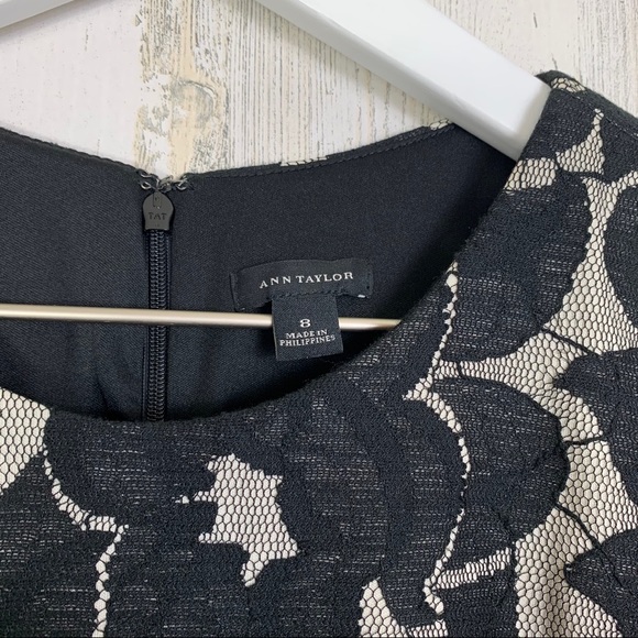 Ann Taylor Bonded Black Lace Flare Dress - Picture 9 of 10